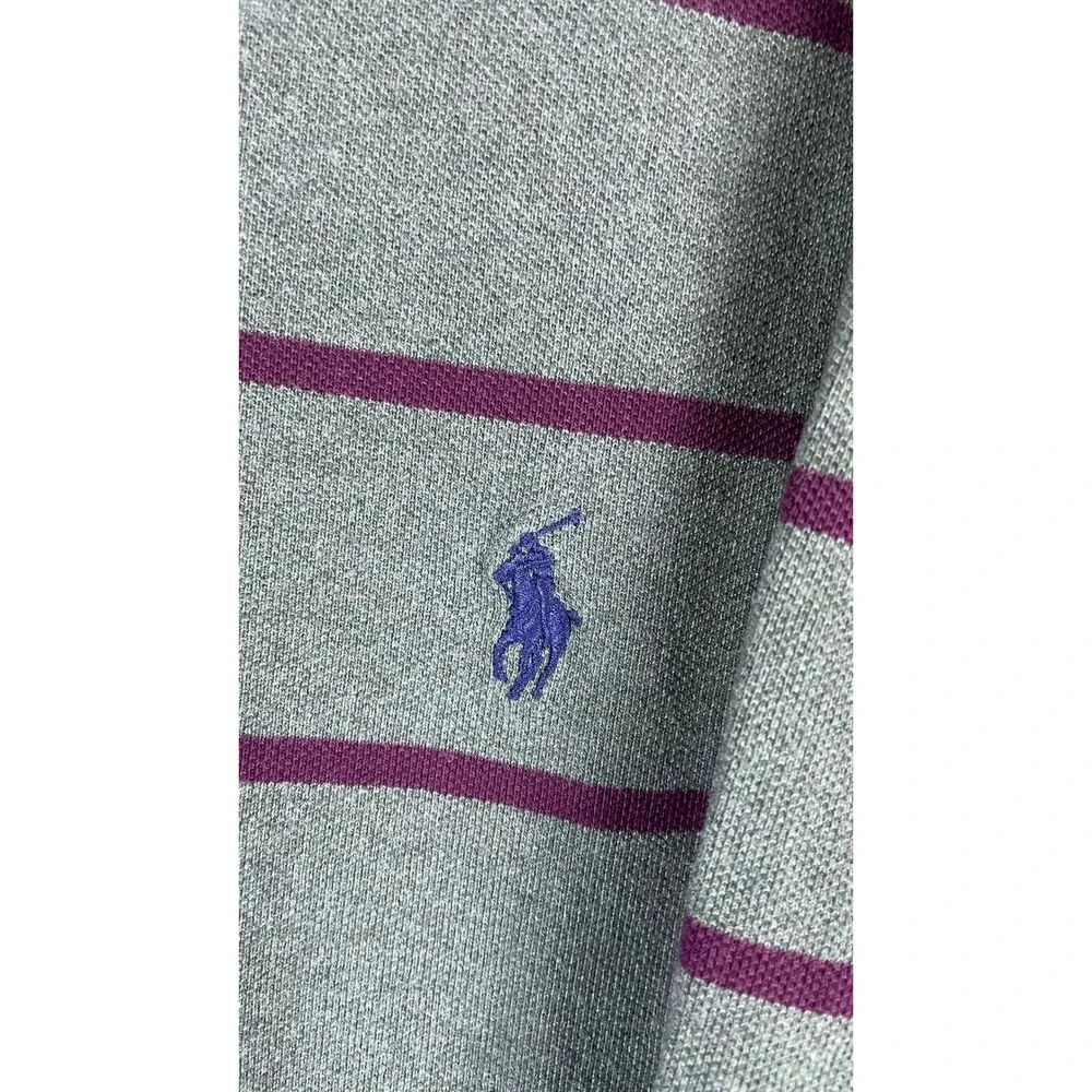 Polo Ralph Lauren Polo Shirt Mens 3XLT Green Excellent Striped Pique Pony Logo